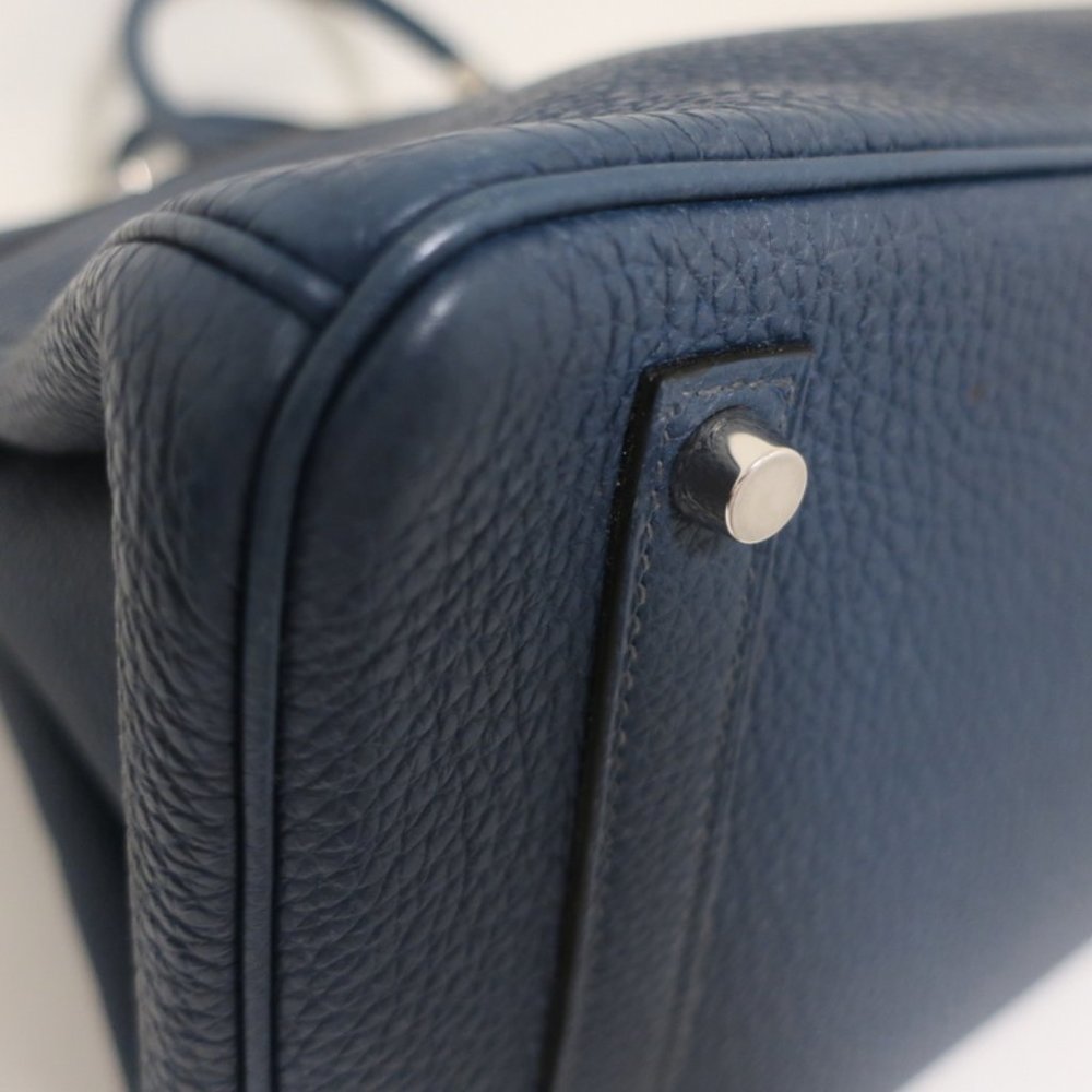 HERMES BIRKIN 35CM BLUE DE MALT CLEMENCE LEATHER PALLADIUM HARDWARE 2009 - Picture 15 of 16